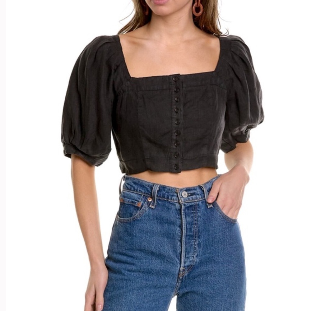 NWT Joie Blanche Linen Crop Top Size L